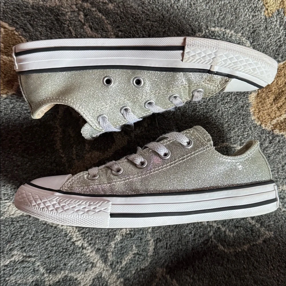 Converse All Star Silver Sparkle Sneakers